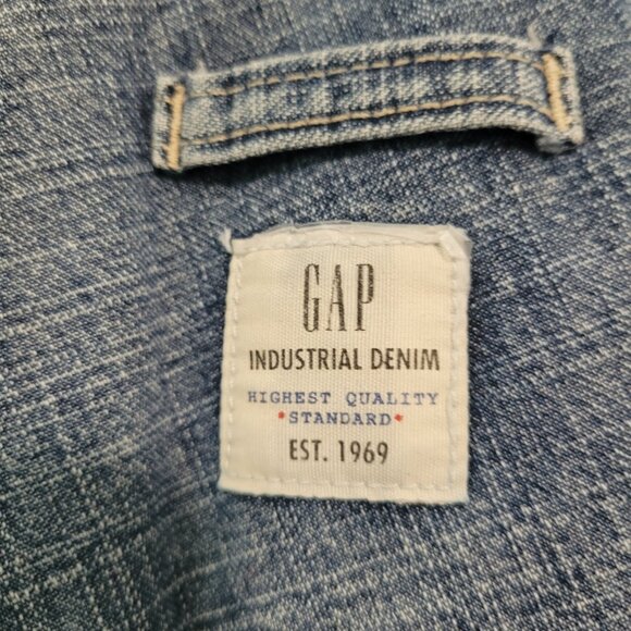 Gap Industrial Wide Leg Denim Overalls Size L - Picture 13 of 14